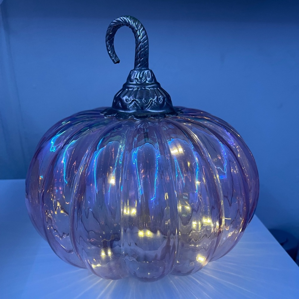 Las pink/purple decoration pumpkin with batteries
